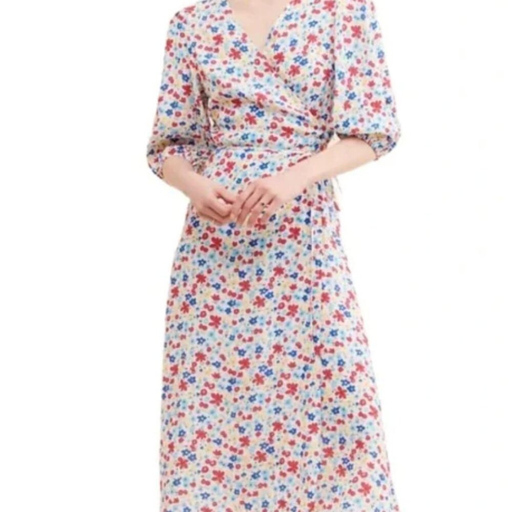 Charlie Holiday Floral Print Wrap Dress